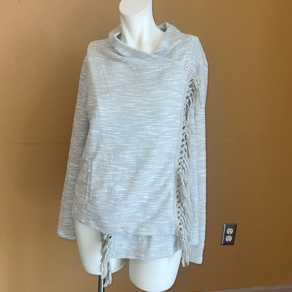 JACK by BB DAKOTA Wrap Drape Front Cardigan Sweater w tassels size Small